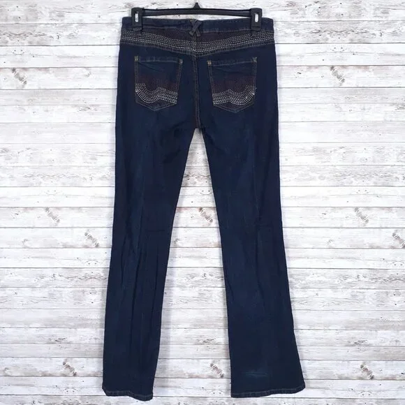 Brooklyn Girl Jeans Sz 11 Flare Embroidered 149A - Picture 4 of 7